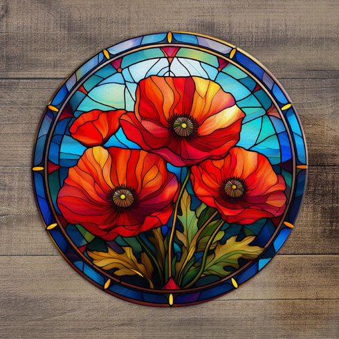 Poppy Circular Glass Suncatcher Worktop Saver